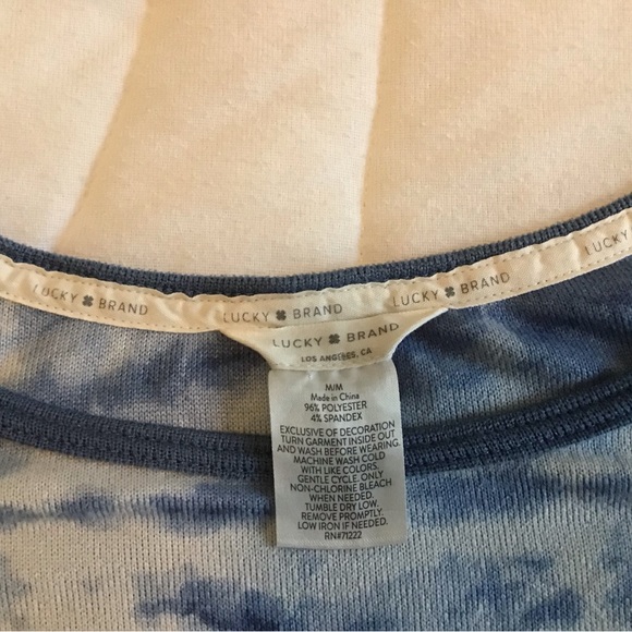 Lucky Brand Pajama Set Lounge Blue Tie Dye Women’s Medium - Picture 8 of 9